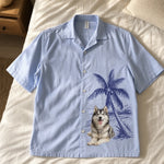 Custom Photo Unisex Tropical Hawaiian Aloha Shirt - Personalized Summer Vacation And Travel Gifts For Dog Cat Lovers, Dog Dad And Mom, Cat Owners - Paradise Is Here