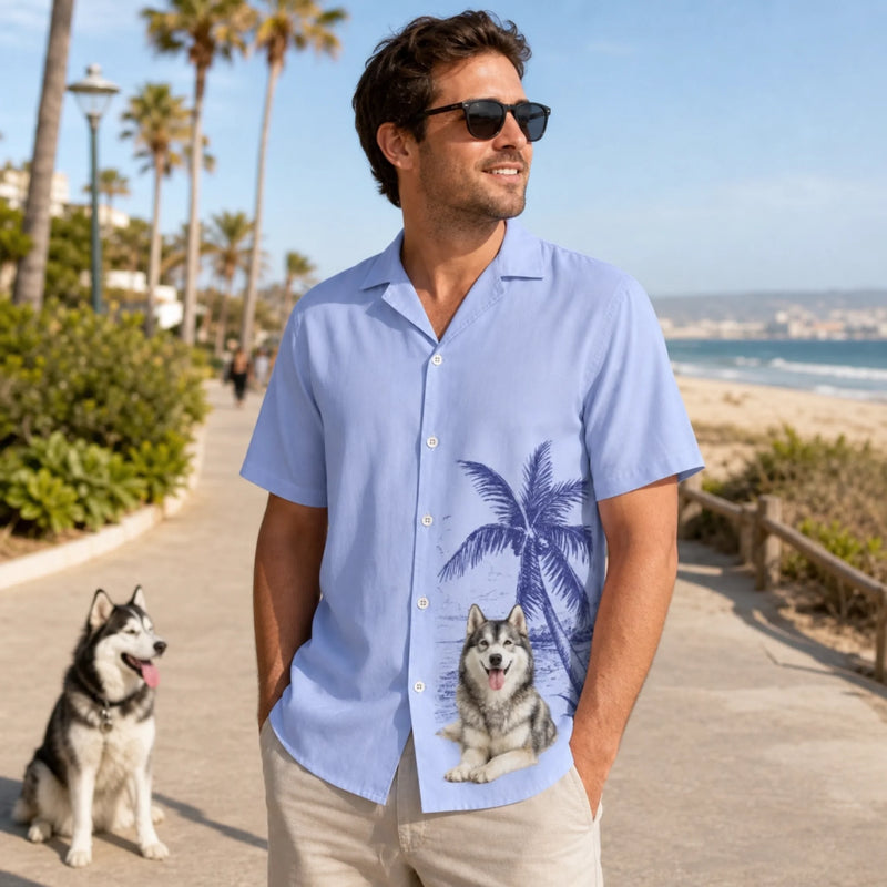 Custom Photo Unisex Tropical Hawaiian Aloha Shirt - Personalized Summer Vacation And Travel Gifts For Dog Cat Lovers, Dog Dad And Mom, Cat Owners - Paradise Is Here