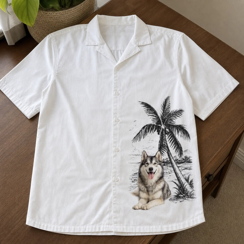 Custom Photo Unisex Tropical Hawaiian Aloha Shirt - Personalized Summer Vacation And Travel Gifts For Dog Cat Lovers, Dog Dad And Mom, Cat Owners - Paradise Is Here