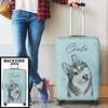 Custom Photo Luggage Cover - Personalized Summer Vacation And Travel Gifts For Dog Cat Lovers, Dog Dad And Mom, Cat Owners - My Favorite Travel Partner