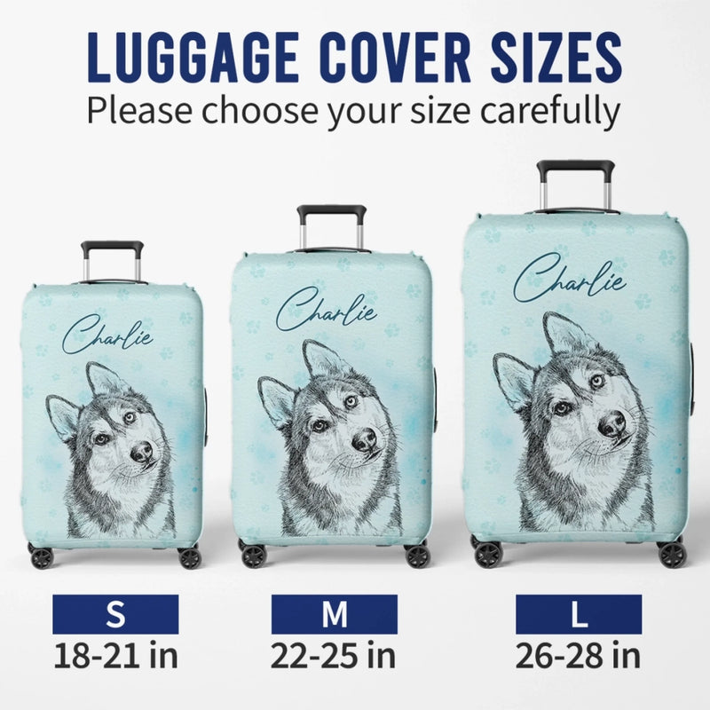 Custom Photo Luggage Cover - Personalized Summer Vacation And Travel Gifts For Dog Cat Lovers, Dog Dad And Mom, Cat Owners - My Favorite Travel Partner