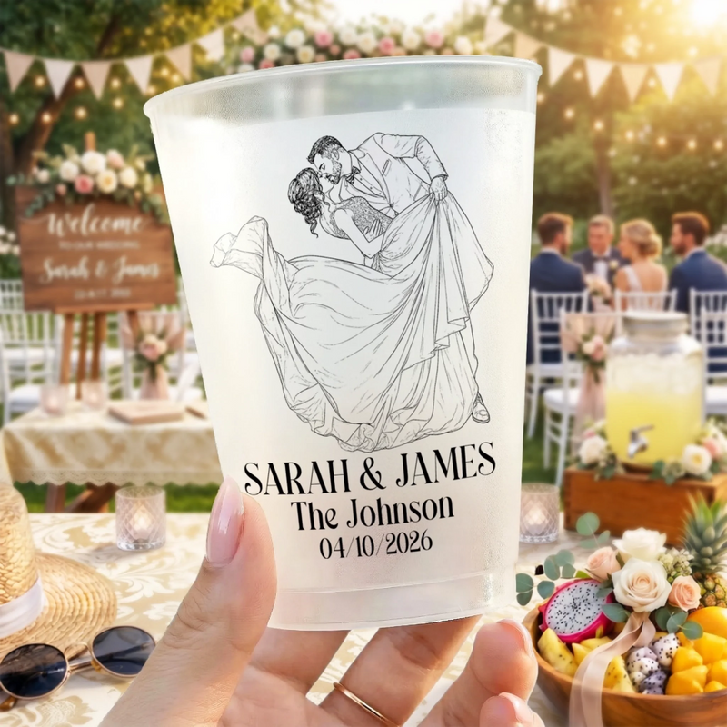 Custom Photo Party Cups - Personalized Anniversary Wedding Gifts For Husband And Wife, Him And Her - Celebrating Our Beautiful Years
