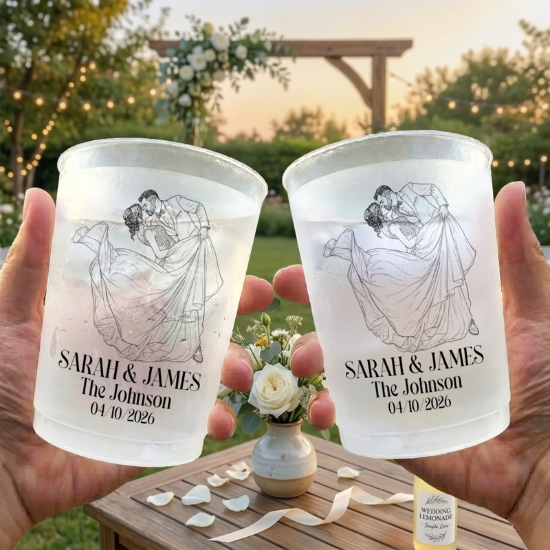 Custom Photo Party Cups - Personalized Anniversary Wedding Gifts For Husband And Wife, Him And Her - Celebrating Our Beautiful Years
