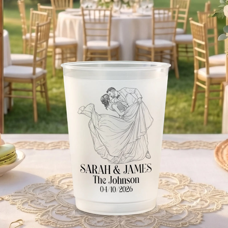 Custom Photo Party Cups - Personalized Anniversary Wedding Gifts For Husband And Wife, Him And Her - Celebrating Our Beautiful Years