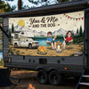 Custom Outdoor Banner - Personalized Camping Gifts For Campers, Husband And Wife, Him And Her, Dog Lovers, Dog Dad And Mom - Love Travels With Us