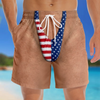 Custom Funny Patriotic Men Swim Trunks - Personalized Summer Vacation And Travel Gifts For Men - Looking Like Trouble