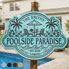 Custom Poolside Wood Sign - Personalized Summer Vacation And Travel Gifts For Mom, Dad, Brother, Sister, Kids - Sun Splash Together