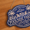 Custom Poolside Wood Sign - Personalized Summer Vacation And Travel Gifts For Mom, Dad, Brother, Sister, Kids - Sun Splash Together