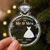Custom Acrylic Ornament - Personalized Anniversary Christmas Wedding Gifts For Husband And Wife, Him And Her - Newlywed Christmas Vibes