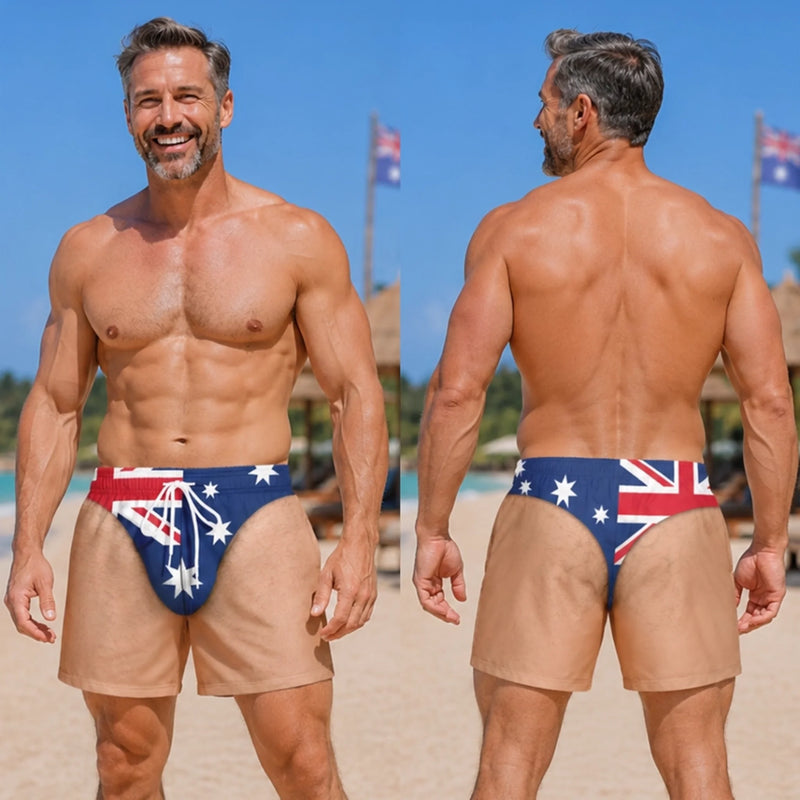 Custom Funny Men Swim Trunks - Personalized Summer Vacation And Travel Gifts For Men - Born For Summer