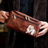 Custom Photo Leather Toiletry Bag - Personalized Anniversary Wedding Gifts For Husband And Wife, Him And Her - Wherever We Go, Love Follows