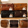 Custom Photo Leather Toiletry Bag - Personalized Anniversary Wedding Gifts For Husband And Wife, Him And Her - Journeying Through Life Together