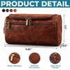 Custom Photo Leather Toiletry Bag - Personalized Anniversary Wedding Gifts For Husband And Wife, Him And Her - Journeying Through Life Together