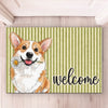 Custom Photo Home Decor Decorative Mat - Gifts For Dog Cat Lovers, Dog Dad And Mom, Cat Owners - The Paws Welcome You