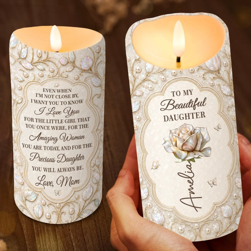 Custom LED Candle - Personalized Birthday Gifts For Daughter - A Daughter’s Love Never Fades