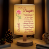 Custom Linen Bedside Table Lamp - Personalized  Birthday Gifts For Daughter - Always Close To Your Heart