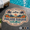 Custom Poolside Shaped Doormat - Personalized Summer Vacation And Travel Gifts For Mom, Dad, Brother, Sister, Kids - Making Summer Memories