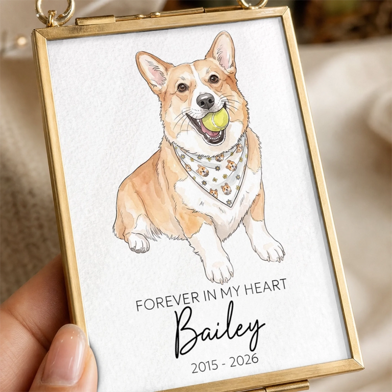 Custom Photo Frame Ornament - Personalized Pet Memorial Sympathy Gifts For Dogs, Cats - Forever Loved Forever Missed