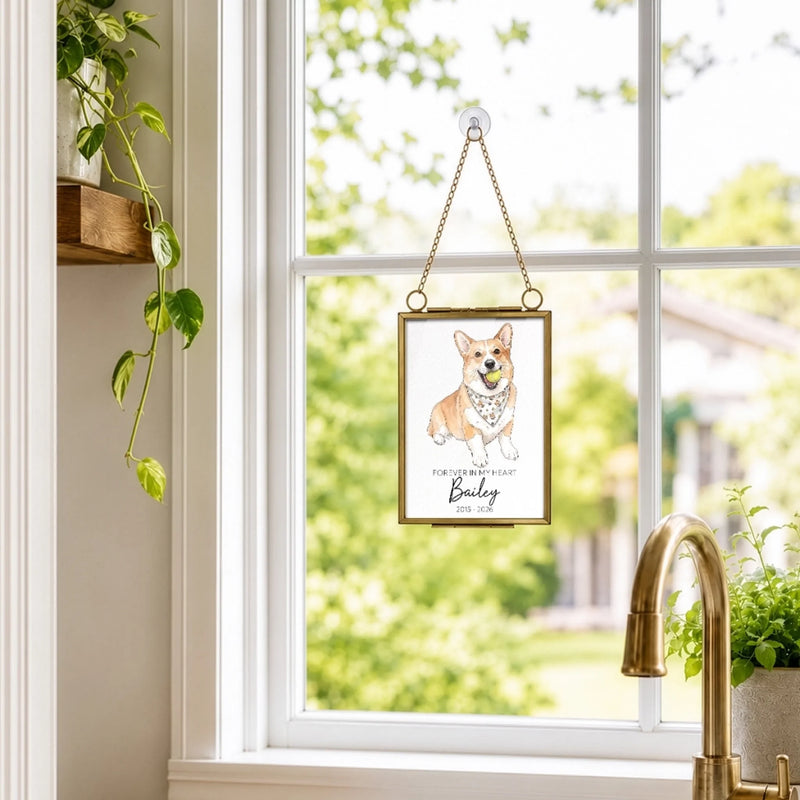 Custom Photo Frame Ornament - Personalized Pet Memorial Sympathy Gifts For Dogs, Cats - Forever Loved Forever Missed