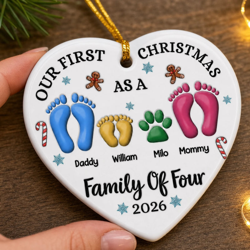 Custom Ceramic Ornament - Personalized Christmas Birthday Gifts For Mom, Dad, Kids - Together We Are Stronger