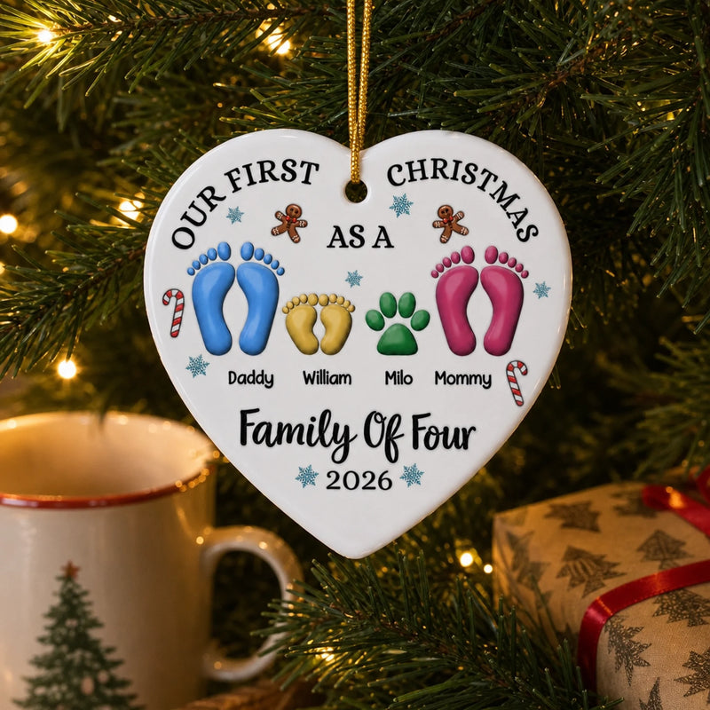 Custom Ceramic Ornament - Personalized Christmas Birthday Gifts For Mom, Dad, Kids - Together We Are Stronger