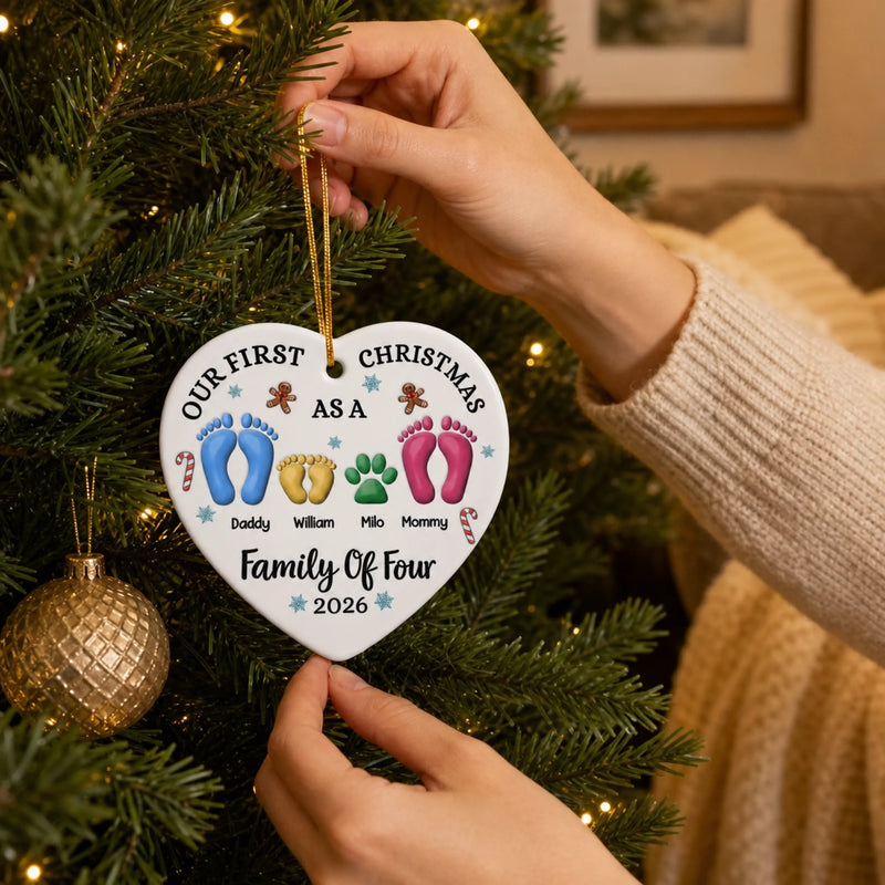 Custom Ceramic Ornament - Personalized Christmas Birthday Gifts For Mom, Dad, Kids - Together We Are Stronger