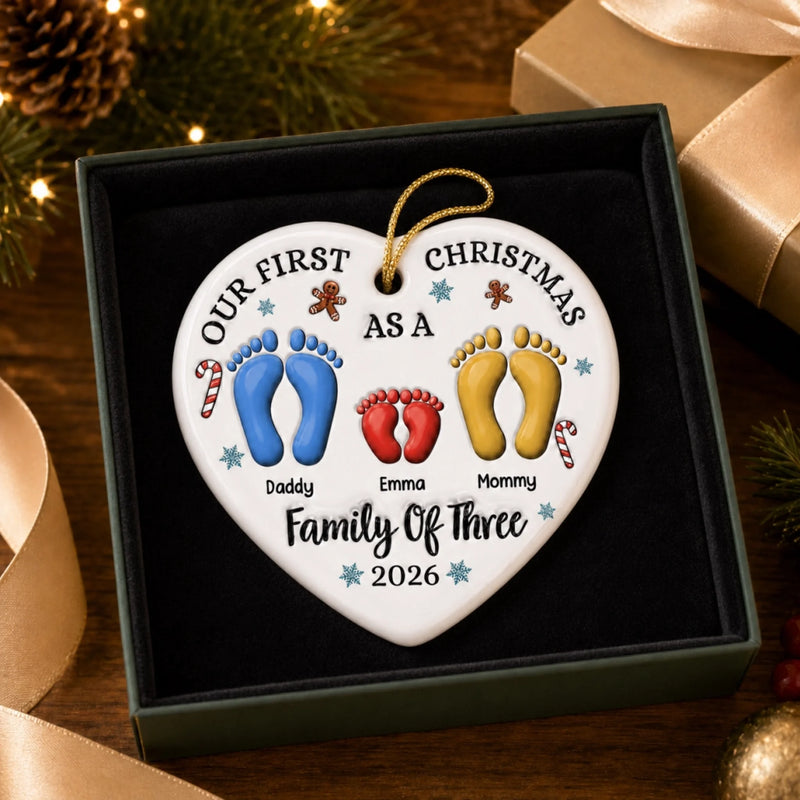 Custom Ceramic Ornament - Personalized Christmas Birthday Gifts For Mom, Dad, Kids - Together We Are Stronger