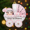 Custom Acrylic Ornament - Personalized Christmas Baby Shower, Gender Reveal Gifts For New Moms, New Dads, New Parents - Baby’s First Christmas Joyride