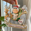 Custom Acrylic Ornament - Personalized Christmas Baby Shower, Gender Reveal Gifts For New Moms, New Dads, New Parents - Tiny Feet Big Christmas Joy
