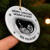 Custom Photo Ceramic Ornament - Personalized Christmas Baby Shower, Gender Reveal Gifts For New Moms, New Dads, New Parents - A Little Elf Arriving Soon