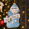 Custom Acrylic Ornament - Personalized Christmas Baby Shower, Gender Reveal Gifts For New Moms, New Dads, New Parents - Little Bundle, Big Holiday Sparkle