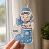 Custom Acrylic Ornament - Personalized Christmas Baby Shower, Gender Reveal Gifts For New Moms, New Dads, New Parents - Little Bundle, Big Holiday Sparkle