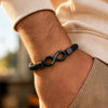Custom Infinity Bracelet - Personalized Anniversary Wedding Gifts For Husband And Wife, Him And Her - Locked In Forever