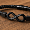 Custom Infinity Bracelet - Personalized Anniversary Wedding Gifts For Husband And Wife, Him And Her - Locked In Forever