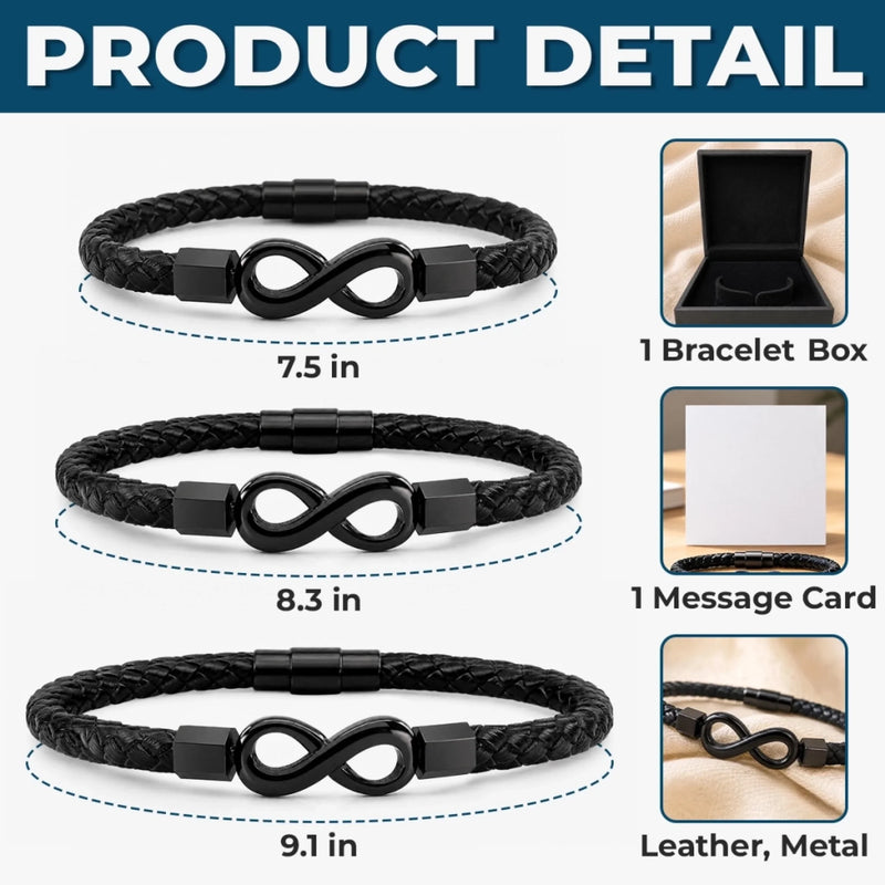 Custom Infinity Bracelet - Personalized Anniversary Wedding Gifts For Husband And Wife, Him And Her - Locked In Forever