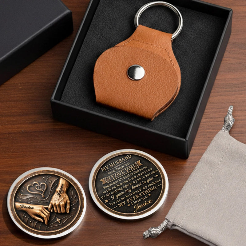 Custom Pocket Hug - Personalized Anniversary Wedding Gifts For Husband And Wife, Him And Her - A Timeless Token Of Love