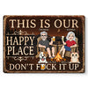 Custom Home Decor Metal Sign - Personalized  Anniversary Wedding Camping Gifts For Campers, Husband And Wife, Dog Cat Lovers - Campfires, Drinks And Furry Chaos