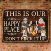 Custom Home Decor Metal Sign - Personalized  Anniversary Wedding Camping Gifts For Campers, Husband And Wife, Dog Cat Lovers - Campfires, Drinks And Furry Chaos