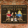 Custom Home Decor Metal Sign - Personalized  Anniversary Wedding Camping Gifts For Campers, Husband And Wife, Dog Cat Lovers - Cheers To Annoying You Forever