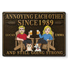 Custom Home Decor Metal Sign - Personalized  Anniversary Wedding Camping Gifts For Campers, Husband And Wife, Dog Cat Lovers - Cheers To Annoying You Forever