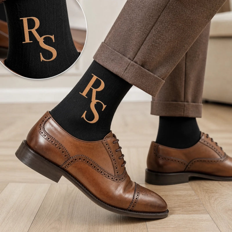 Custom Embroidered Socks - Personalized Groomsmen Proposal Wedding Gifts For Groomsmen - Stand By The Groom