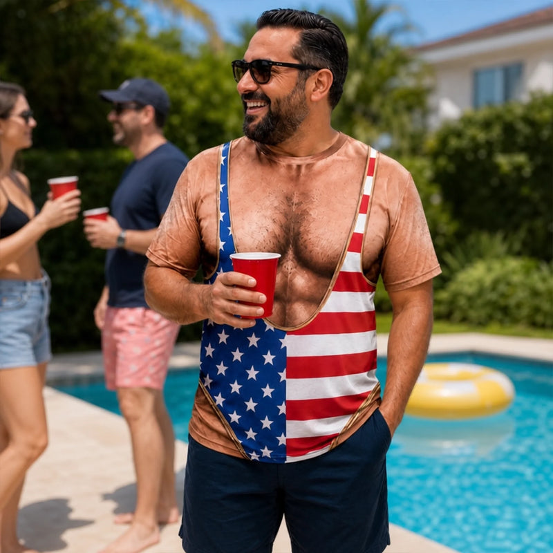 Custom Funny Patriotic T-shirt - Personalized Birthday Gifts For Men - Beach Body Included