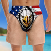 Custom Funny Patriotic Men Swim Trunks - Personalized Summer Vacation And Travel Gifts For Men - Looking Beach Ready