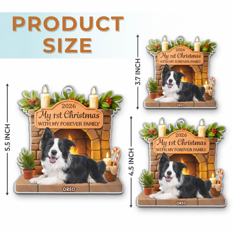 Custom Photo First Christmas Acrylic Ornament - Personalized Christmas Birthday Gifts For Dog Lovers, Dog Dad And Mom - Christmas Is Merrier With Fur