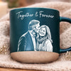 Custom Photo Pottery Mug - Personalized Anniversary Wedding Gifts For Husband And Wife, Him And Her - A Rustic Touch Of Love