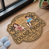 Custom Poolside Shaped Doormat - Personalized Summer Vacation And Travel Gifts For Husband And Wife, Him And Her - Chasing Pool Days Together
