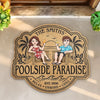 Custom Poolside Shaped Doormat - Personalized Summer Vacation And Travel Gifts For Husband And Wife, Him And Her - Chasing Pool Days Together
