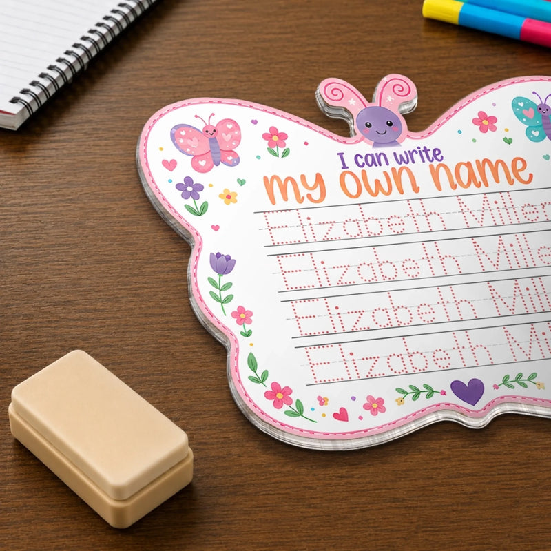Custom Kids Acrylic Tracing Board - Personalized Back To School Gifts For Kids - Learning Starts Here