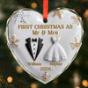 Custom Heart Glass Ornament - Personalized Anniversary Christmas Wedding Gifts For Husband And Wife, Him And Her - Our First Christmas Together