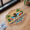 Custom Poolside Shaped Doormat - Personalized Summer Vacation And Travel Gifts For Mom, Dad, Brother, Sister - Life By The Pool
